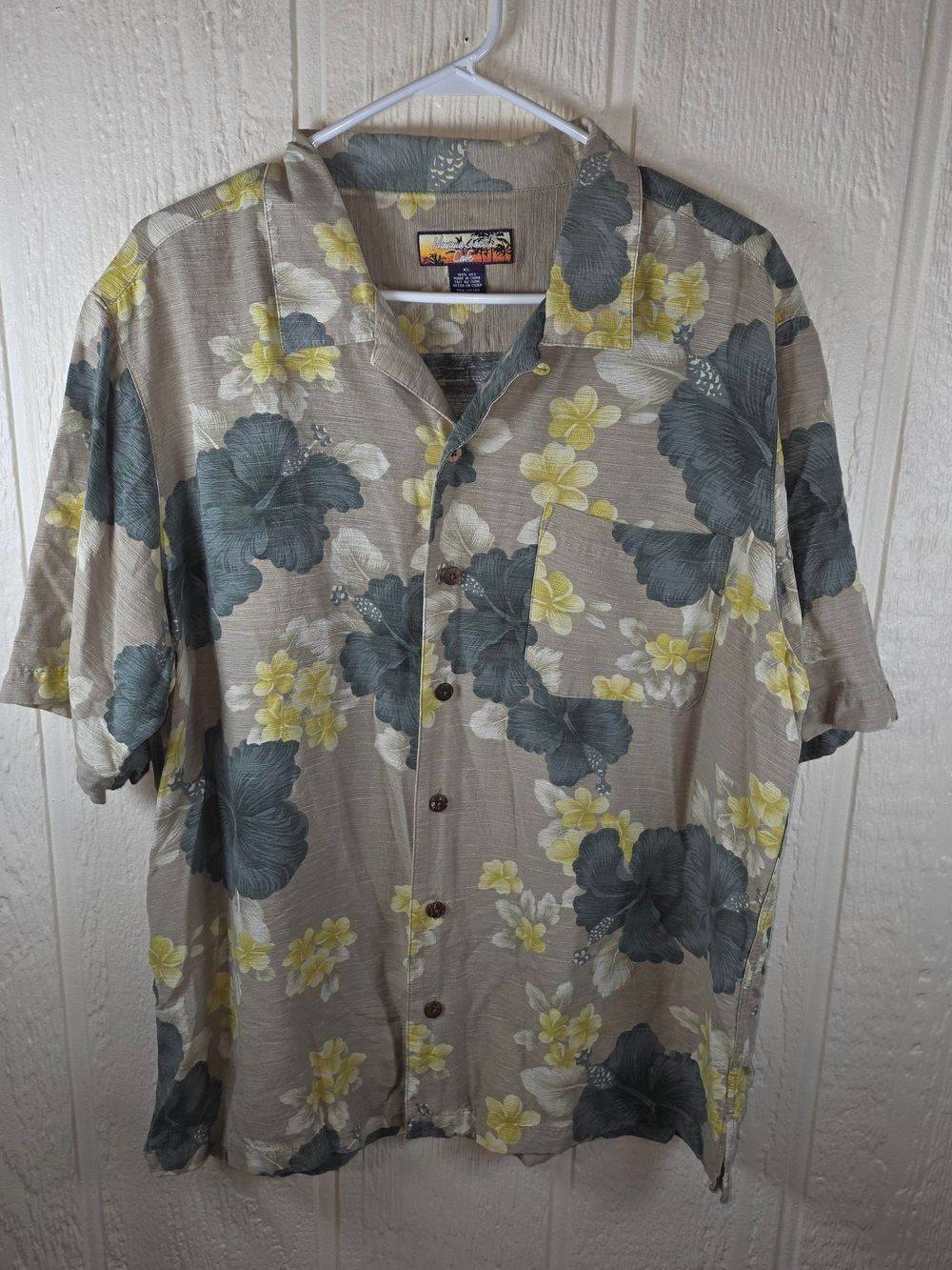 Men's Havana Jack's Cafe Hawaiian Shirt, Size XL, 100% Silk